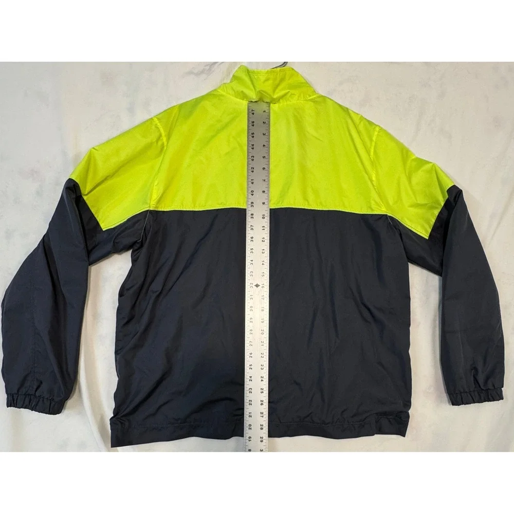 Starter Mens Windbreaker Jacket XL Greystone Neon Yellow Full Zip RM33434